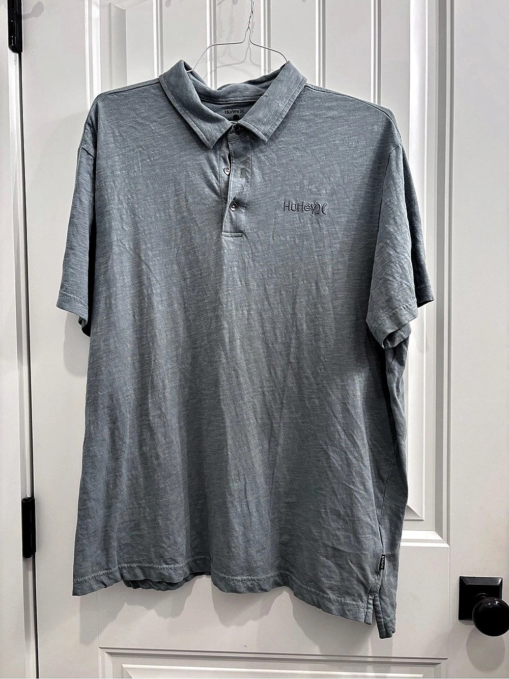 Hurley Icon Slub Polo Men's Gray Polo Size XL